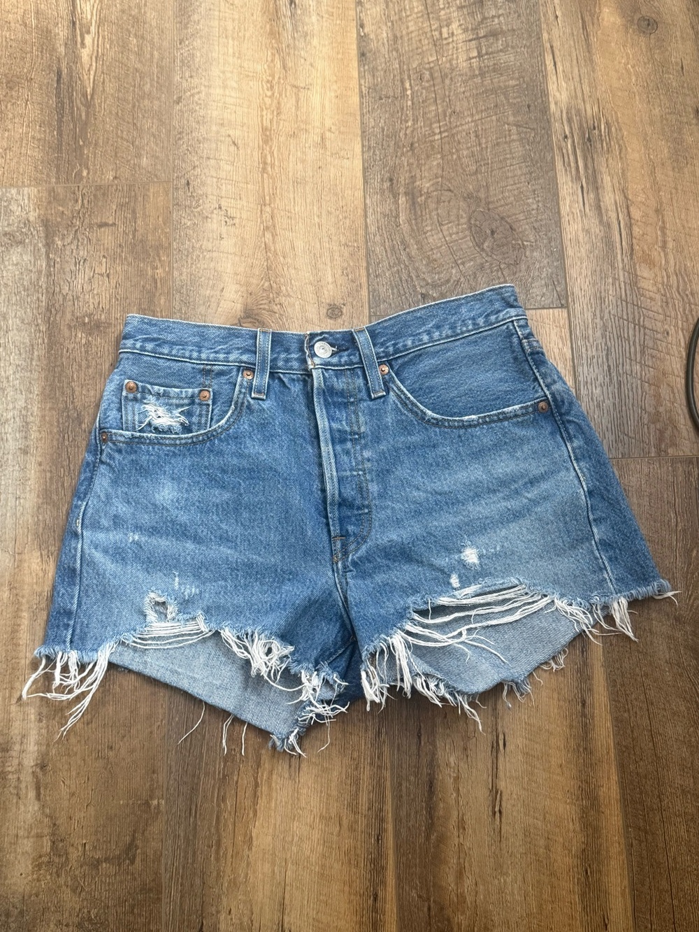 Levi's 501 Original Fit High Rise Cut-Off Shorts, Size 26